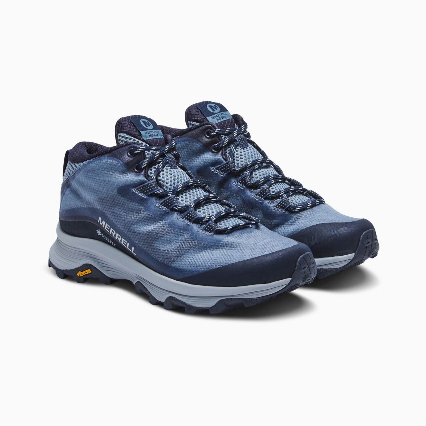 Chaussures Randonnée Merrell Moab Speed Mid GORE-TEX Bleu Femme | P.X.GGHU